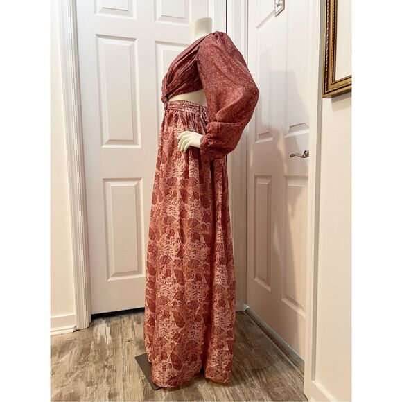 Hannah Artwear Pink Cutout Waist Backless Silk Rio Dress Rosie Rayne Size 1 4 - Picture 3 of 6